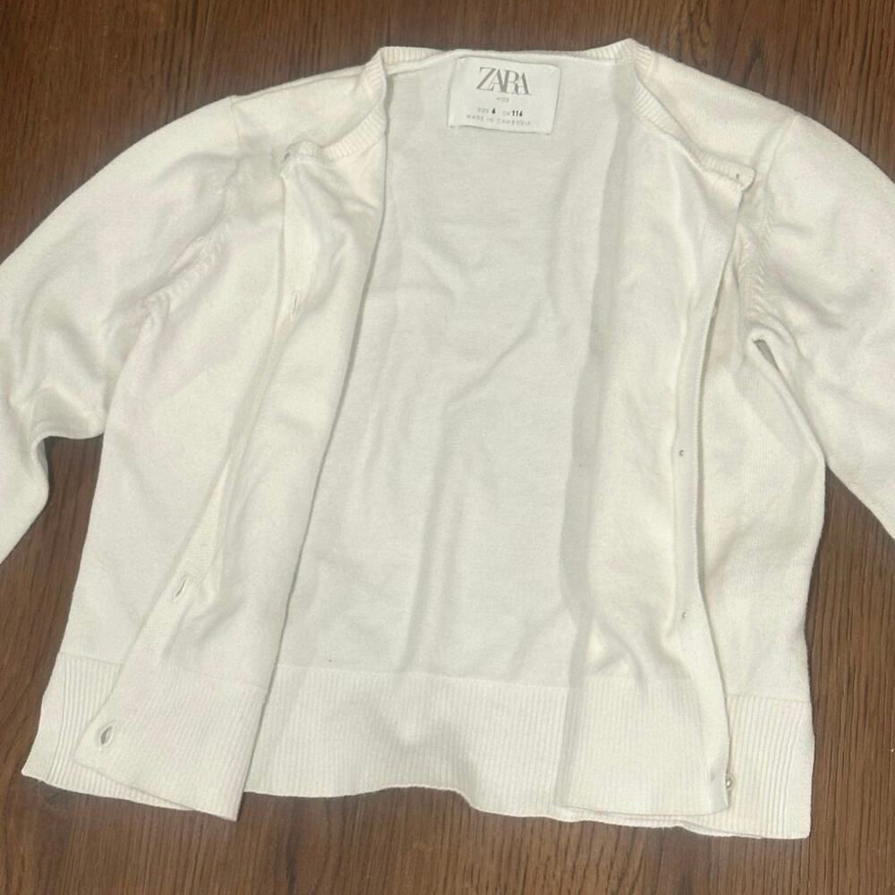 ZARA Girls Ivory Cardigan 6x - Picture 4 of 10